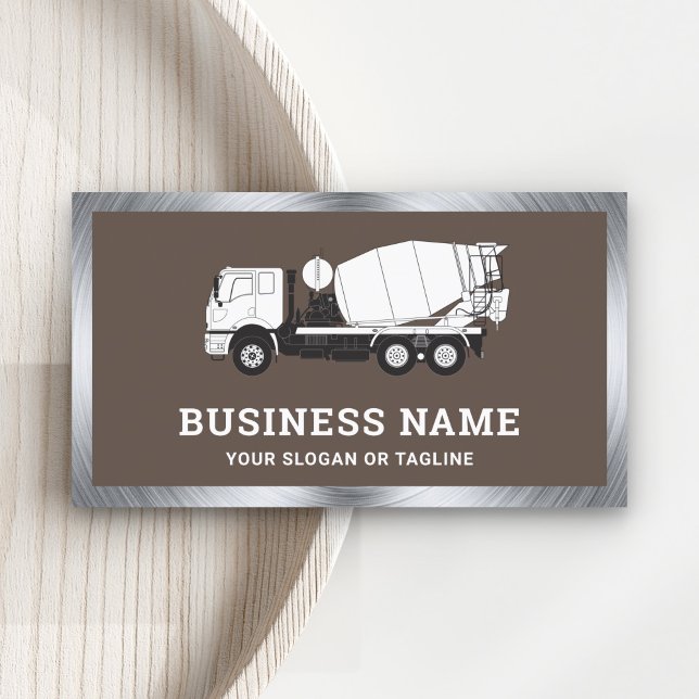 Brown Concrete Mixer Cement Truck Business Card (Creator Uploaded)