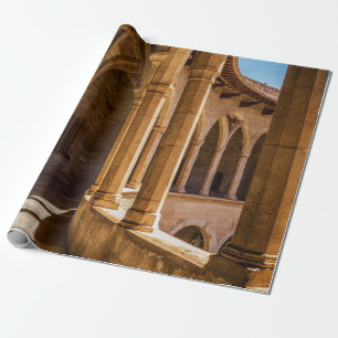 BROWN CONCRETE PILLARS WRAPPING PAPER