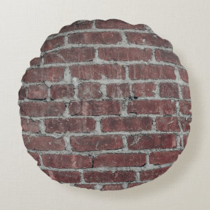 Brown concrete wall round cushion