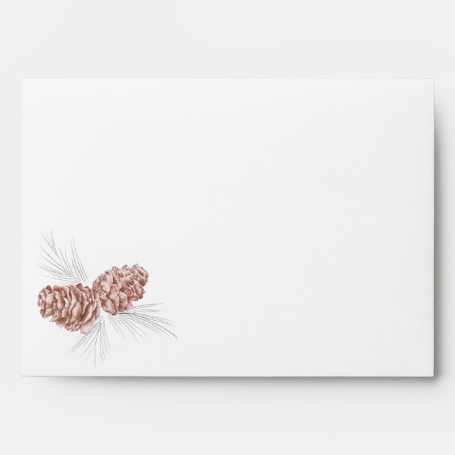 Brown cones wedding or occasion envelope (Front)