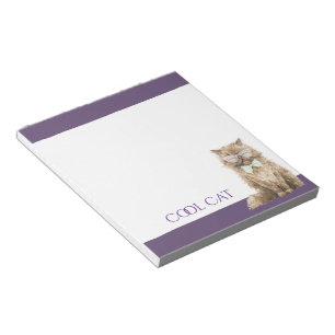 Brown Cool Cat Glasses Notepad