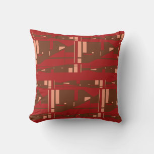 Brown Coral on Dark Red Classical Large Mosaics Cushion