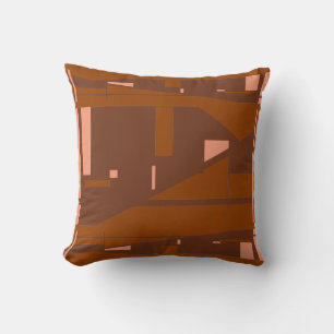 Brown Coral Rust Tiers Mediterranean Look Mosaic Cushion