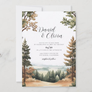 Brown County Forest Hill Indiana Wedding Invitaion Invitation