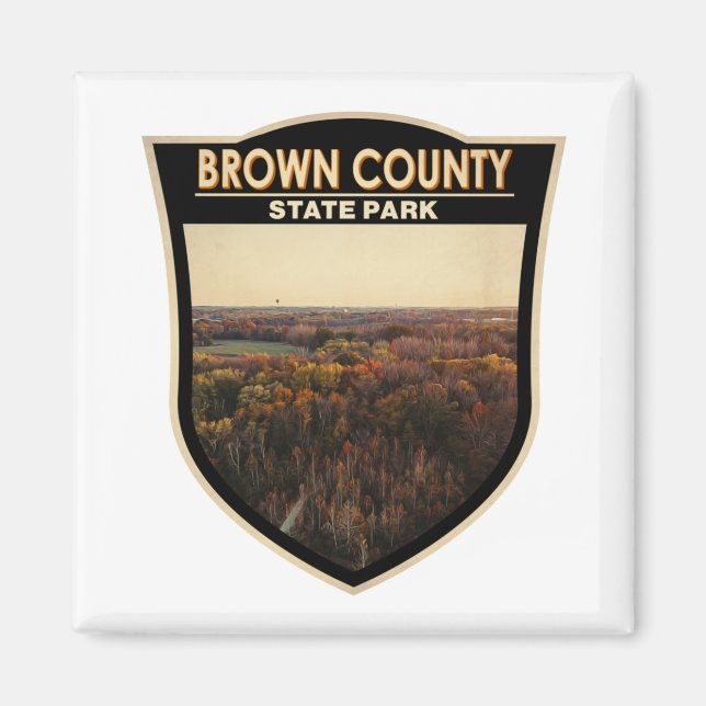 Brown County State Park Indiana Badge  Magnet (Front)
