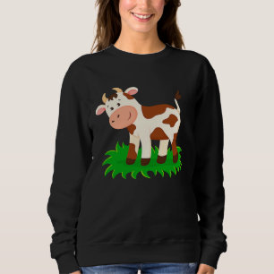 Brown Cow Baby Kids Boys Girls Calf Sweatshirt