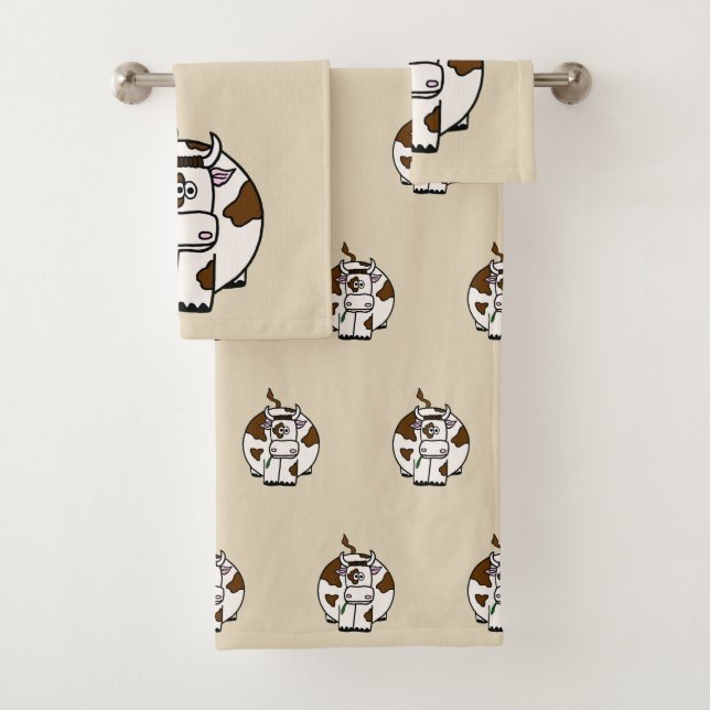 Brown Cow Bath Towel Set (Insitu)