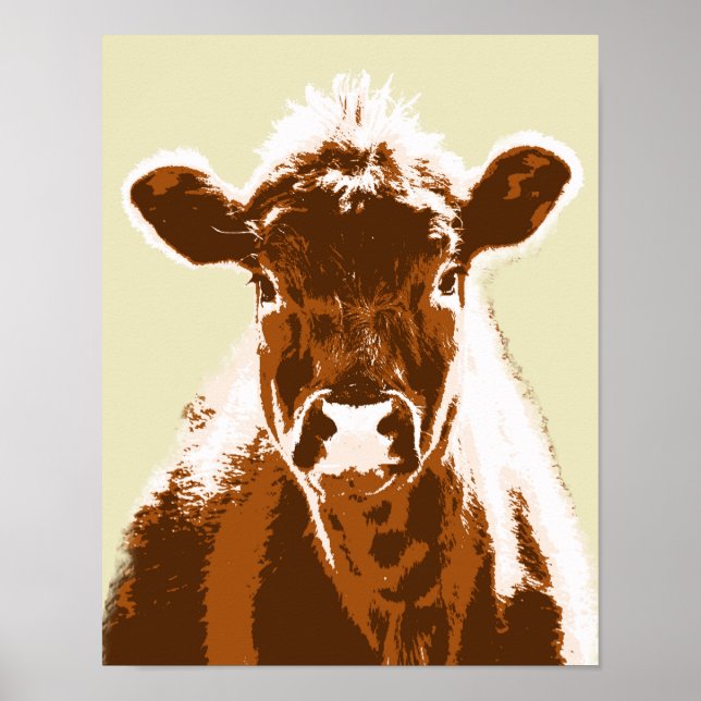 Brown Cow Farm Animal Poster (Front)