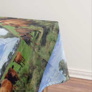 Brown Cow Herd In The Country, Tablecloth