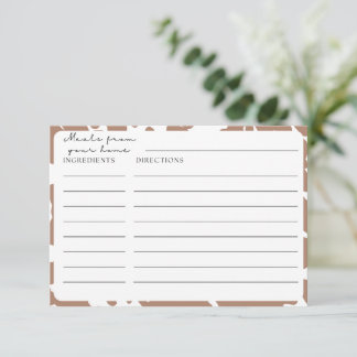 Brown Cow Print Farmhouse Recipe Cards