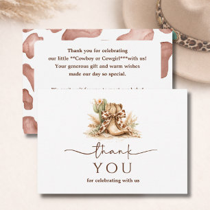 Brown Cow Print Wild West Western Baby Shower Thank You Card