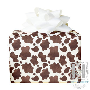Brown Cow Print Wrapping Paper