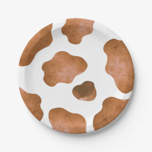 Brown Cow Spots Party Paper Plate