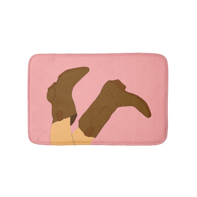 Brown Cowboy Boots   Bath Mat (Front)