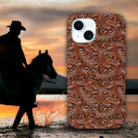 Brown cowgirl cowboy floral tooled leather western