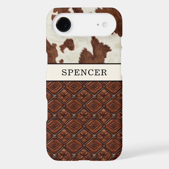 Brown Cowhide and Leather Monogrammed (Back)