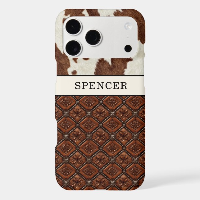 Brown Cowhide and Leather Monogrammed (Back)