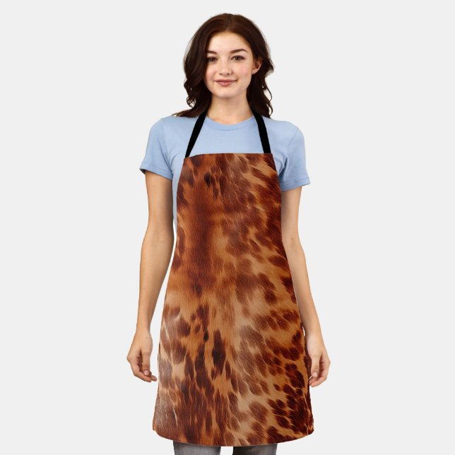 Brown Cowhide Animal Print Apron (Worn)