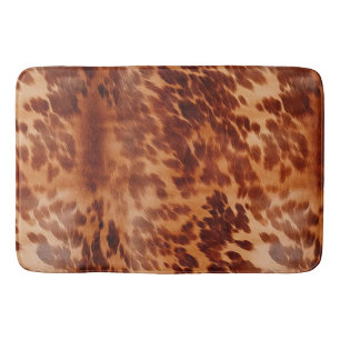 Brown Cowhide Animal Print Bath Mat