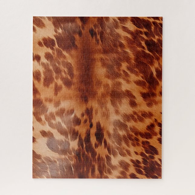 Brown Cowhide Animal Print Jigsaw Puzzle (Vertical)