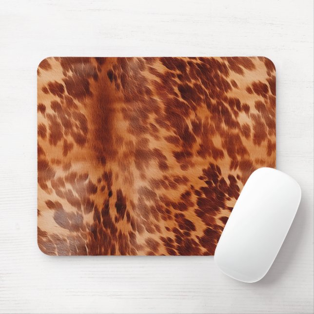 Brown Cowhide Animal Print Mouse Pad (With Mouse)