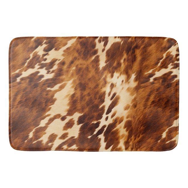 Brown Cowhide Bath Mat (Front)