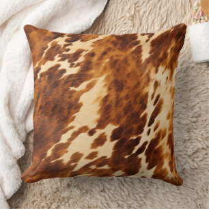 Brown Cowhide Cushion