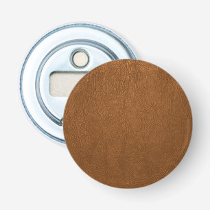 Brown Cowhide Leather Texture Look Bottle Opener