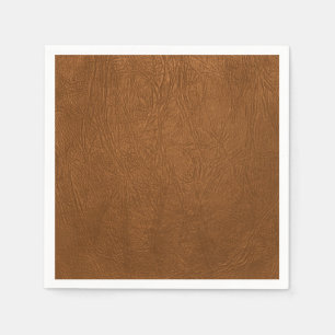 Brown Cowhide Leather Texture Look Napkin