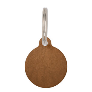Brown Cowhide Leather Texture Look Pet Tag
