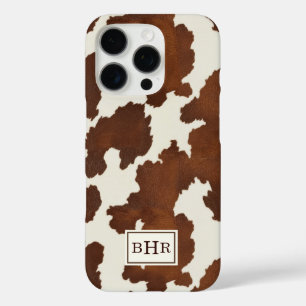 Brown Cowhide Monogrammed iPhone 16 Pro Case