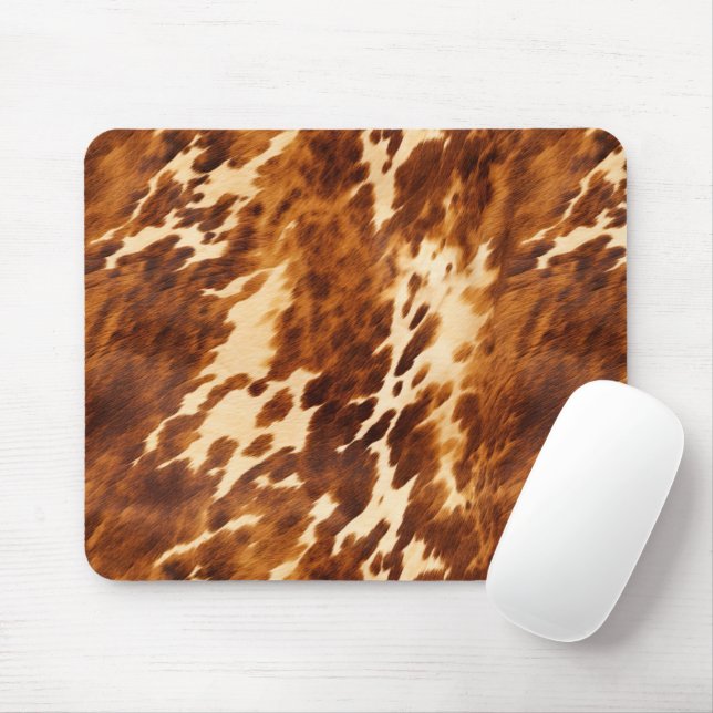 Brown Cowhide Mouse Pad (With Mouse)