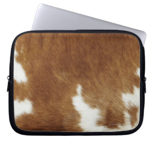Brown Cowhide Print Laptop Sleeve