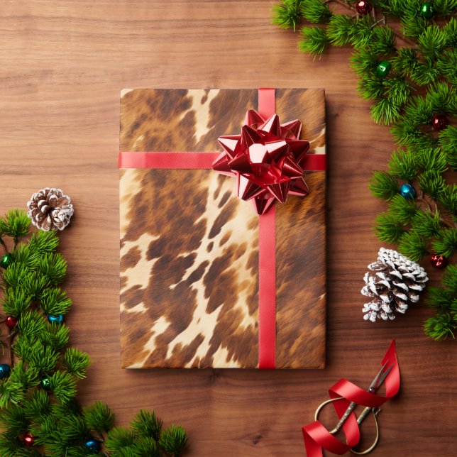 Brown Cowhide Wrapping Paper (Holiday Gift)