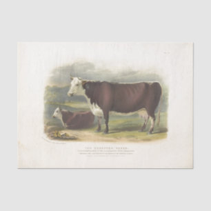 Brown Cows Ephemera Decoupage Vintage Farm Tissue Paper