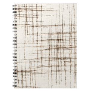 Brown Cream Abstract Stripes Notebook