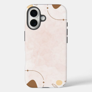 Brown Cream Aesthetic Floral Linktree iPhone 16 Case