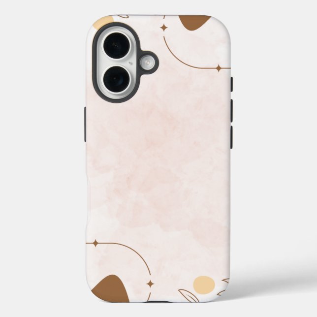 Brown Cream Aesthetic Floral Linktree  | Case-Mate iPhone Case (Back)
