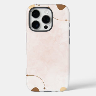 Brown Cream Aesthetic Floral Linktree iPhone 16 Pro Case