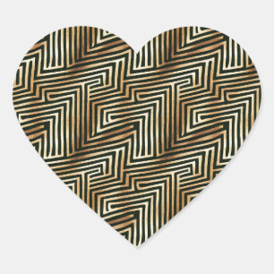 Brown Cream Arrows Heart Sticker