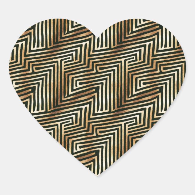 Brown Cream Arrows Heart Sticker (Front)