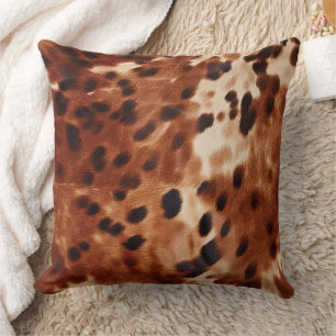 Brown Cream Black Cowhide Cushion