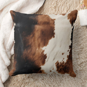 Brown Cream Black Southwest Cowhide Cushion
