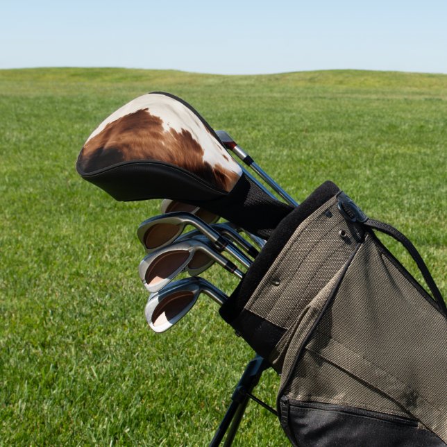 Brown Cream Black Southwest Cowhide Golf Head Cover (In Situ)