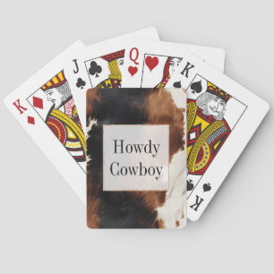 Brown Cream Black Southwest Cowhide Playing Cards