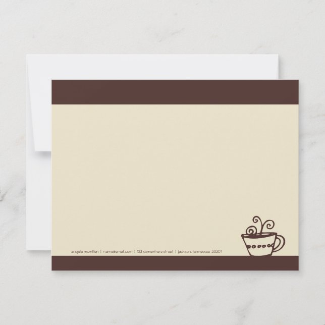 Brown & Cream Coffee Cup Note Cards (Front)