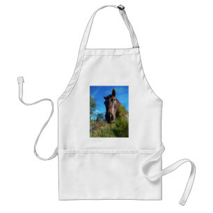 Brown & Cream Coloured Horse blue sky Standard Apron