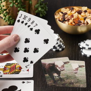 Brown Cream Cow Playing Cards