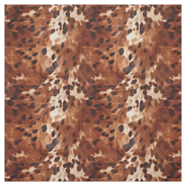 Brown Cream Cowhide Fabric (Swatch)
