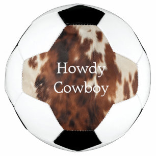 Brown Cream Cowhide Soccer Ball